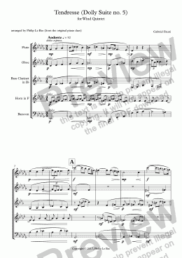 page one of Tendresse (Dolly Suite no. 5)