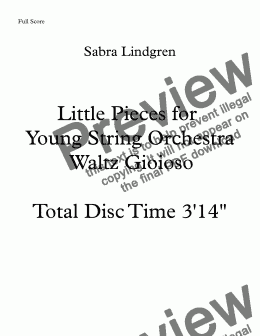 page one of Little Pieces for Young String Orchestra Waltz Gioioso