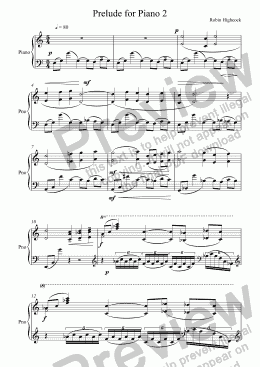 page one of Prelude for Piano no 2