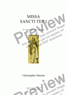 page one of Missa Sancti Teili (English Words / Anglican Version)