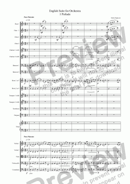 page one of English Suite for Orchestra no 1