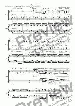 page one of Terra Hominum (juvenilia, choir SATB + piano)