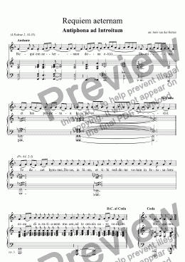 page one of Requiem aeternam [Gregorian plainchant] (voice+piano)