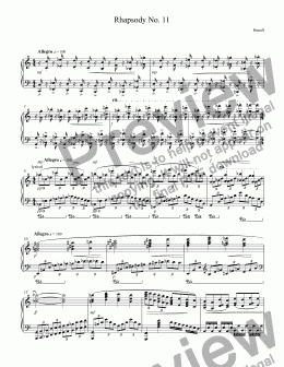 page one of Rhapsody No. 11