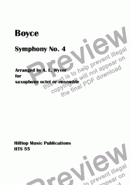 page one of Symphony IV arr. saxophone octet