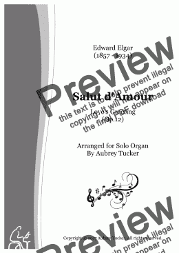 page one of Organ: Salut d’Amour (Love's Greeting Op.12) - Edward Elgar