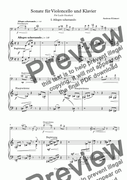 page one of Sonate für Violoncello und Klavier