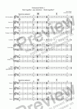 page one of Orchestral Skills 1: Start together - pay attention -  finish together?