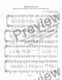 page one of Forever and ever / Ach lieflijke meisjes (choir SSAA)