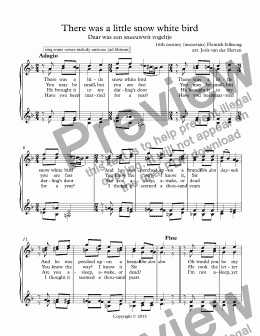 page one of There was a little snow white bird [Flemish folksong] (choir SSAA)