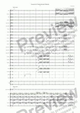 page one of Concerto for Violoncello and Orchestra