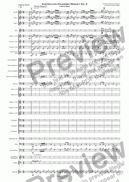 page one of Australian Folksong Medley No. 5 - Concert Band 