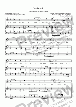 page one of Innsbruck (The duteous day now closeth) - Descant