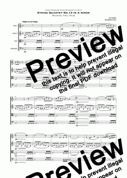 page one of Schubert - String Quartet No.13