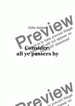 page one of Consider, all ye passers by