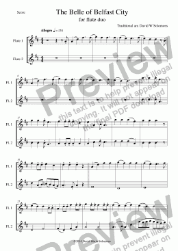 page one of The Belle of Belfast City for 2 flutes