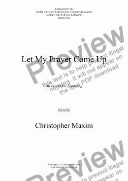 page one of Let My Prayer Come Up (motet)