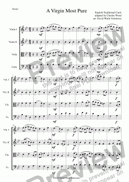 page one of A Virgin most pure for string quartet