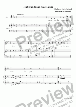 page one of Habirandosan no Haiku for alto or baritone and piano
