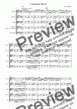 page one of Laundrette Blues! for String Quartet