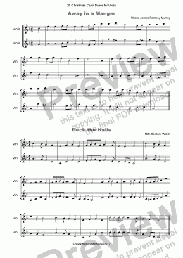 page one of 20 Favourite Christmas Carols for Violin Duet