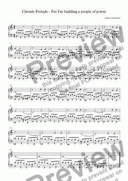 page one of Chorale Prelude - For I'm building a people of power
