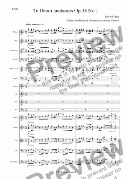 page one of Elgar Te Deum - Full Score