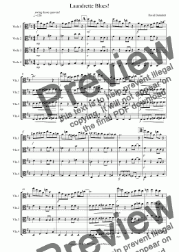 page one of Laundrette Blues! for Viola Quartet