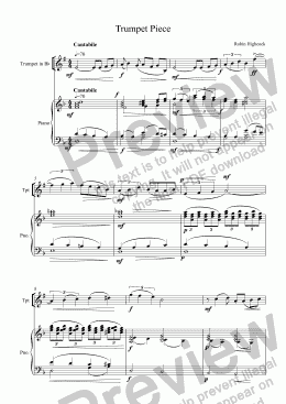 page one of Trumpet Piece