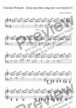page one of Chorale Prelude - Jesus put this song into our hearts(3)