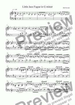 page one of Little Jazz Fugue in G minor