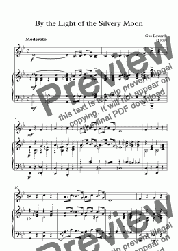 page one of By the Light of the Silvery Moon - Alto Saxophone and Piano