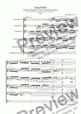 page one of Spiegelbilder - Polyphone Klangspiele f�r sechs verschiedene Klarinetten