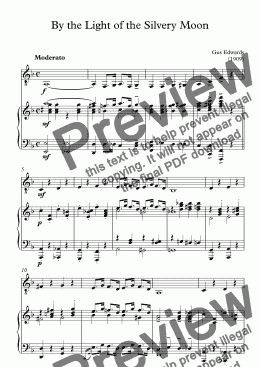 page one of By the Light of the Silvery Moon - Tenor Saxophone and Piano