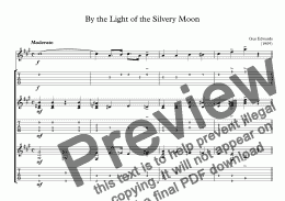 page one of By the Light of the Silvery Moon - Easy Guitar Trio with TAB
