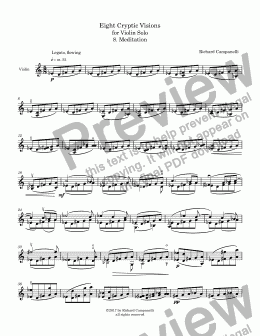 page one of Cryptic Visions 8 for Violin Solo