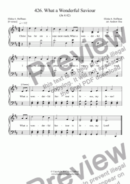page one of What a Wonderful Saviour - Easy Piano 426