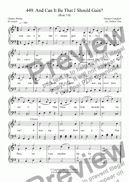 page one of And Can It Be That I Should Gain? - Easy Piano 449