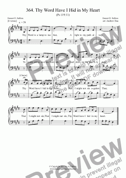 page one of Thy Word Have I Hid in My Heart - Easy Piano 364