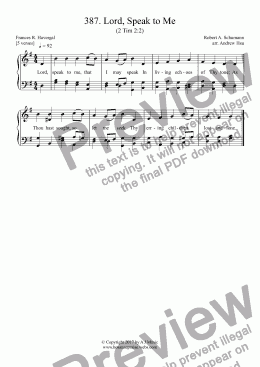 page one of Lord, Speak to Me - Easy Piano 387