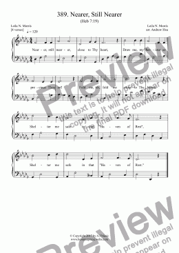 page one of Nearer, Still Nearer - Easy Piano 389