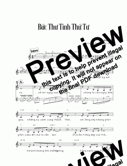 page one of Bức Thư Tình Thứ Tư (piano reduction, vocal & chords)