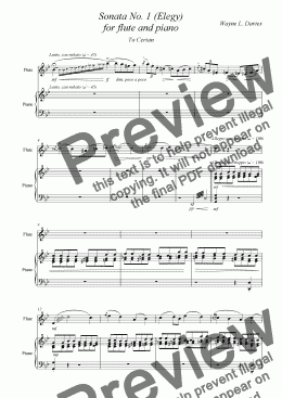 page one of Flute Sonata No. 1 (Elegy)