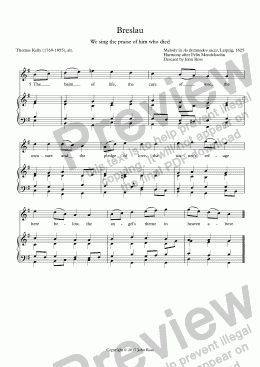 page one of Breslau (We sing the praise of him who died) - Descant