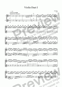 page one of Violin Duet I (2 violins) [1994]