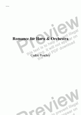 page one of Romance for Horn & Orchestra