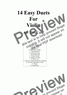 page one of 14 Easy Duets for Violin
