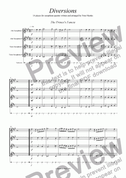 page one of 10 Diversions for Saxophone Quartet