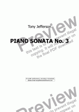 page one of Piano Sonata No 3