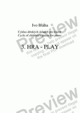 page one of PLAY (Hra) for piano